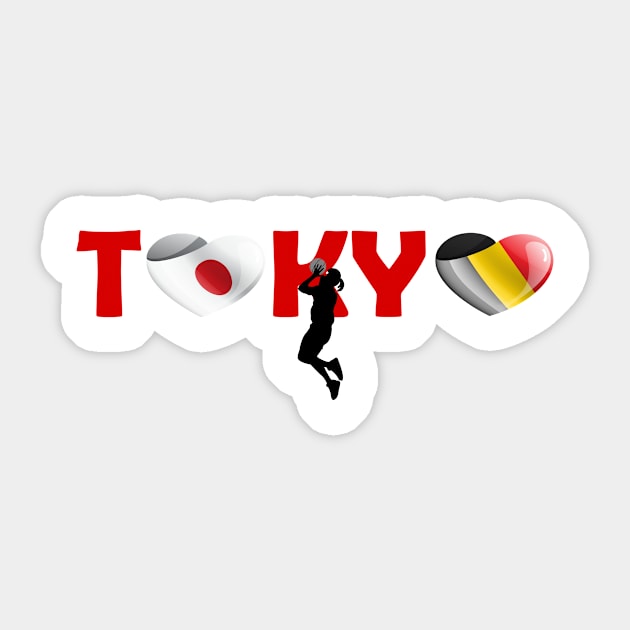Sports games in Tokyo: Basketball team from Belgium (BE) Sticker by ArtDesignDE